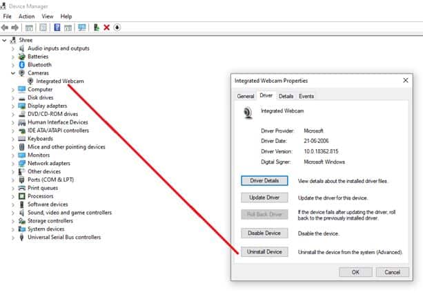 installing camera driver windows 10