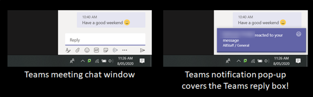 how to remove pop up message in teams